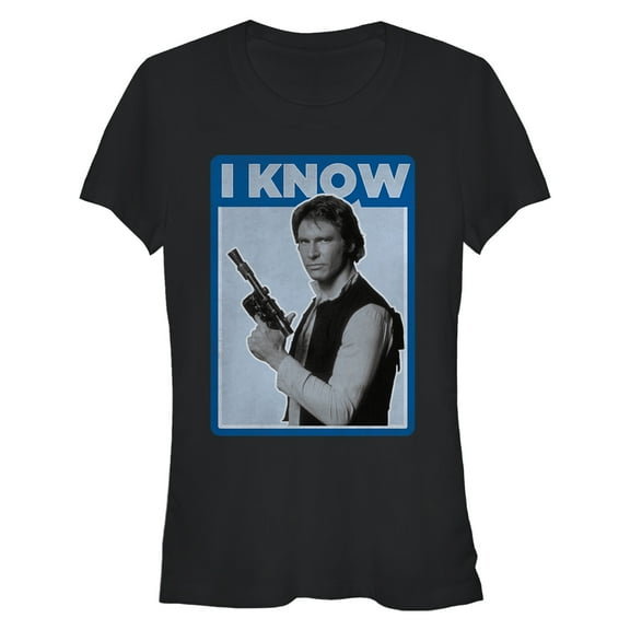 Junior's Star Wars Han Solo Quote I Know  Graphic Tee Black 2X Large