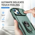 thumbnail image 2 of for iPhone 14 Plus Hard Case, with Camera Cover & Kickstand Holder, Built-in 360°Rotate Ring Stand Anti-scratch Drop Protection Magnetic Phone Case for Apple iPhone 14 Plus - Green, 2 of 8