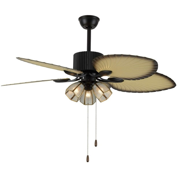 Tfcfl Tropical Palm Ceiling Fan 52inch, Tropical Ceiling Fans With Light Kits