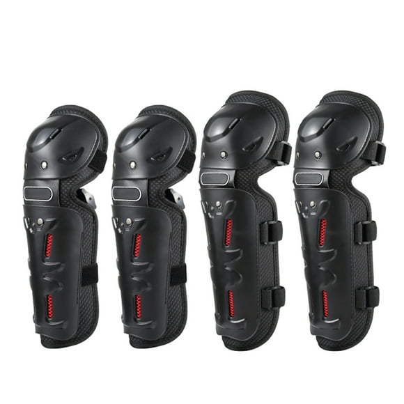 Yeacher 4PCs Cycling Knee Brace and Elbow Guards Bicycle MTB Bike Motorcycle Riding Knee Support Protective Pads Guards Outdoor Sports Cycling Knee Protector Gear