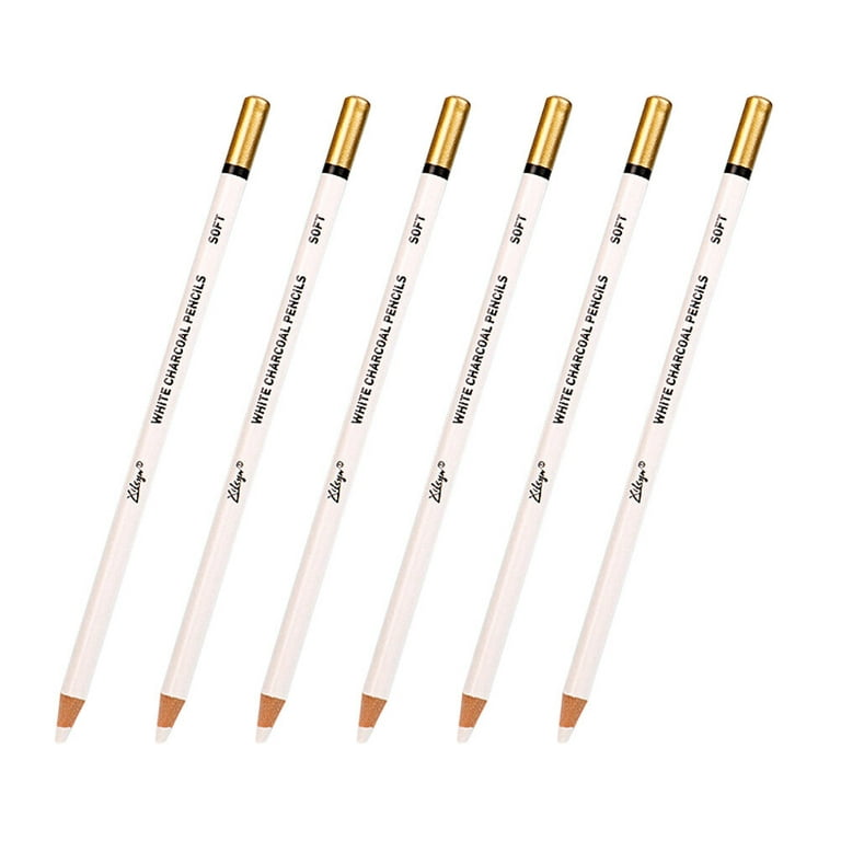 6pcs White Charcoal Pencils Sketch White Pencils Drawing Pencils Sketching Pencils, Size: 17.5X0.8cm
