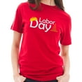 thumbnail image 3 of Plus Size Labor Day Graphic Design unisex Ring Combed Cotton Short Sleeve Deluxe Jersey T-Shirt - Red 3XL, 3 of 4