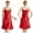 Red, variant on LYMAYTER Women's Satin Spaghetti Strap Nightgown V Neck Silk Slip Lingerie Dress Nightdress M-4XL
