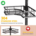 thumbnail image 2 of NULAS Shower Caddy with Tension Pole, 4-Tier Adjustable Corner Organizer for Shampoo, Soap and Bath Essentials, 43.5–120 in, Black, 2 of 8