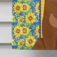 thumbnail image 4 of Summer Sunflowers Longhaired Chocolate and Tan Chihuahua Flag Canvas House Size, 4 of 5
