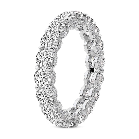 Round Shape Lab Grown Diamond Reona Eternity Ring For Women | 2 Carat IGI Certified 14K White Gold | FG-VS Quality Friendly Diamonds Eternity Ring Size 4