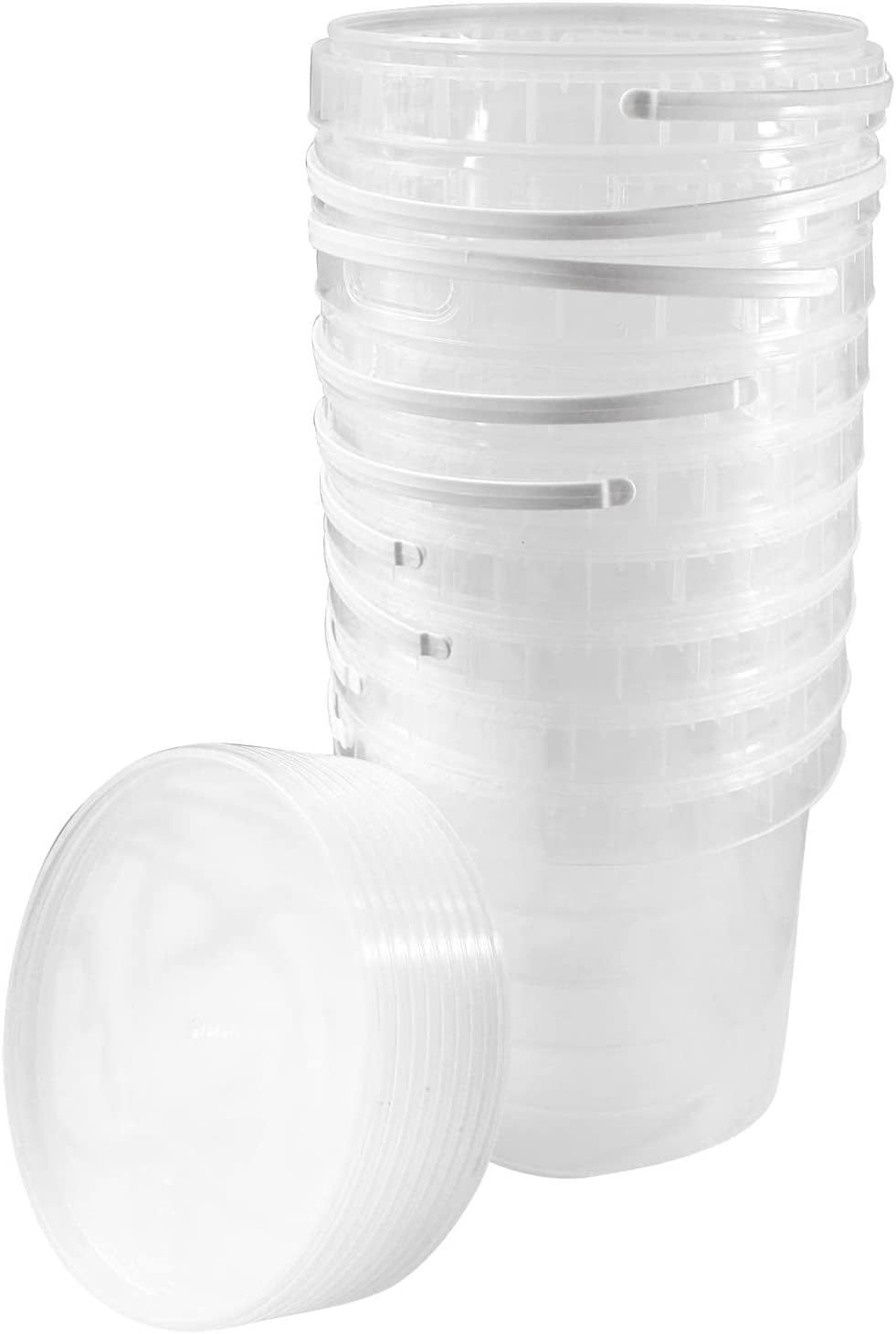 128 oz. Round Microwaveable Deli Container/Tub (Clear) w/Lid 15/PK