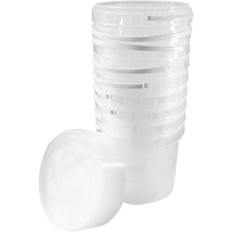 1 Gallon BPA Free Food Grade Round Plastic Bucket with White Plastic Handle  with Lid (T808128B & L808) - starting quantity 30 count - FREE SHIPPING -  ePackageSupply