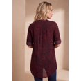 thumbnail image 2 of Roaman's Women's Plus Size Pintuck Tunic Blouse – Y-Neck & Roll-Tab Sleeves, 2 of 4