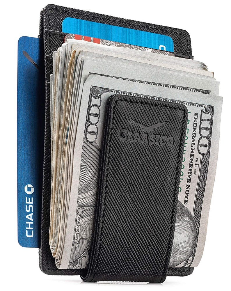 Claasico Money Clip Leather Wallet For Men Slim Front Pocket RFID