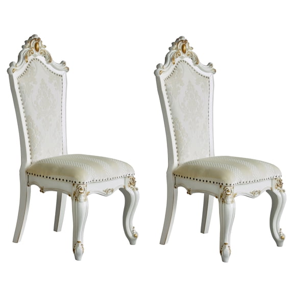 Butterscotch & Pearl Antique Side Chair Set of 2 - Queen Anne Style Dining Chairs