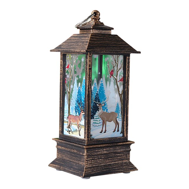 Xihbxyly Farol Navideño con Diseño de Muñeco de Nieve y Anciano, Luz Nocturna Led, Decoración Festiva de Mesa, Ideal para Colgar En El Árbol, Decoración Del Hogar o La Oficina, 13 X 5,5 Cm, Juego de