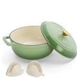 thumbnail image 2 of QueipA 6 QT Green Enameled Cast Iron Round Dutch Oven with Lid for Bread Baking, Stews, 2 of 13