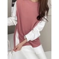 thumbnail image 6 of ZANZEA Women Long Sleeved O-Neck Patchwork Contrast Color Blouse Pullover Tops, 6 of 12