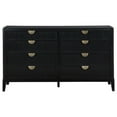 thumbnail image 2 of Jack Dresser, 8 Drawers, Gold Tone Metal Handles, Wire Brushed Black Wood, 2 of 6