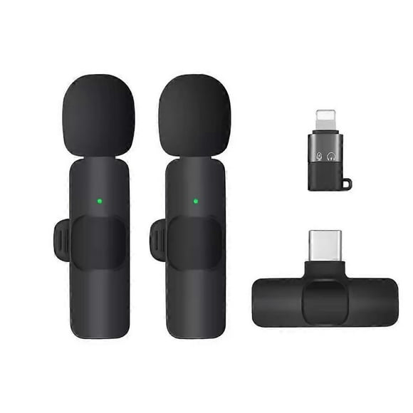 Lavalier Mini Microphone 2pcs Wireless iPhone&Android For YouTube TikTok Vlog