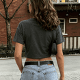 thumbnail image 4 of Dwellite Workout Crop Tops Oversized Tshirts for Women Drop Shoulder Crewneck Short Sleeve Shirts 2026 Dark Gray S, 4 of 7