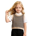 thumbnail image 5 of Baby Boys Girls V Neck Comfort Knitted Toddlers Uniform Knitwear Sleeveless Pullover Sweater Vest 2T, 5 of 9