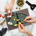 thumbnail image 5 of Paris Cutting Board, Vintage Style Design Eiffel Tower Silhouette on Stripes and Plain Background, Decorative Tempered Glass Cutting and Serving Board, in 3 Sizes, by Ambesonne, 5 of 5