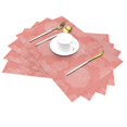 thumbnail image 2 of XMXT 6 Pcs PVC Woven Placemats, Two Color Line Drawing Rose Stain Resistant Anti-Skid Place Mats for Dining Table, 12 x 18 inches, 2 of 6
