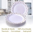 thumbnail image 4 of Disposable Plastic Plates Set | 20 Dinner Plates | for Upscale Wedding and Dining (Dots - Gold), 4 of 6