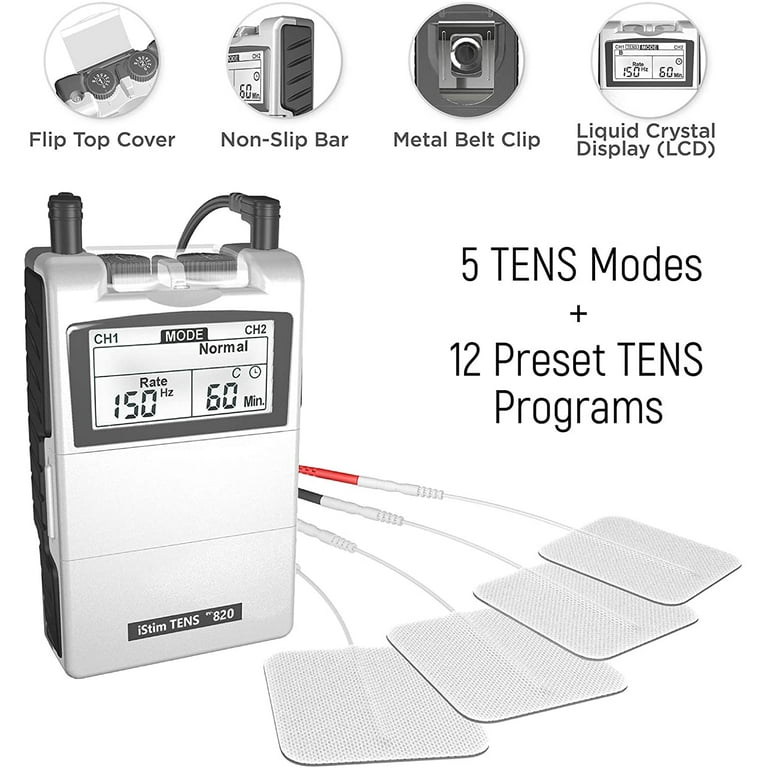 iStim EV-804 TENS/EMS 2 Channel Rechargeable Combo Machine Unit