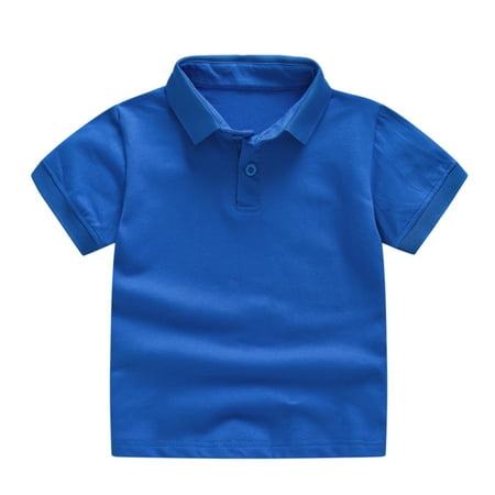 

TOWED22 Tshirt Kids Toddler Kids Girls Boys Short Classic Loose Short Tunic Tops Soft Blouse Sleeve Solid T Tops For Toddler Blue