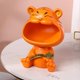 thumbnail image 3 of Figura de animal de resina, llavero, entrada, hogar, caja de almacenamiento decorativa naranja, 3 of 7