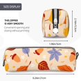 thumbnail image 5 of XMXT Leather Pencil Case, Autumn Nut Leaves Large Capacity Pencil Pouch for Student Teens Women, 5 of 9