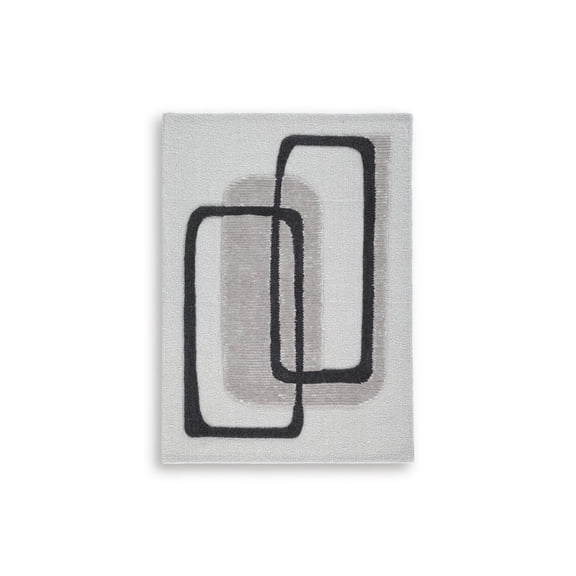 Signature Design by Ashley Davismour 5' x 7' Area Rug, Ivory Taupe Charcoal Abstract