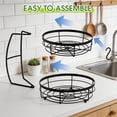 thumbnail image 6 of 2-Tier Fruit Basket Stand with Banana Hook, Detachable Metal Wire Fruit Bowl, Kitchen Countertop Organizer for Fruits, Vegetables & Snacks, Black, 6 of 7