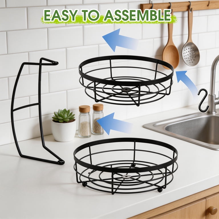 GARITIN 2-Tier Fruit Basket with Banana Hanger photo 5