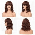 thumbnail image 4 of Synthetic Curly Bob Wig with Bangs Short Bob Wavy Hair Wigs for Women Bob Style Synthetic Heat Resistant Bob Wigs a4, 4 of 7