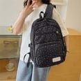 thumbnail image 4 of Resicozy 2026 Cute Polka Dot Backpack 4-Piece Set for Teen Nylon Backpack Set Aesthetic Daypack Black, 4 of 4