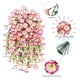 thumbnail image 4 of Guirnaldas de flores artificiales para decoración de paredes – Plantas colgantes artificiales con hojas para sala de estar, dormitorio, patio, balcón – Decoración de techo con varilla resistent, 4 of 6