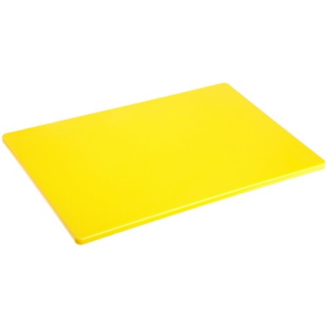 plastic cutting board 12x18 1/2" thick yellow, nsf approved commercial