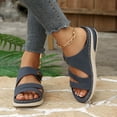 thumbnail image 2 of Rokment Orthopedic Platform Sandals for Women 2026 Comfortable Buckles Open Toe Memory Foam Wedge Walking Slides with Arch Support Beach Summer Blue Size 9, 2 of 6