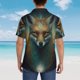 thumbnail image 4 of Fotbe Vintage Pattern Fox Camisa Hawaiana para Hombre Unisex – Camisa Casual de Verano con Botones de Manga Corta de Algodón y Lino,XX-Large, 4 of 7