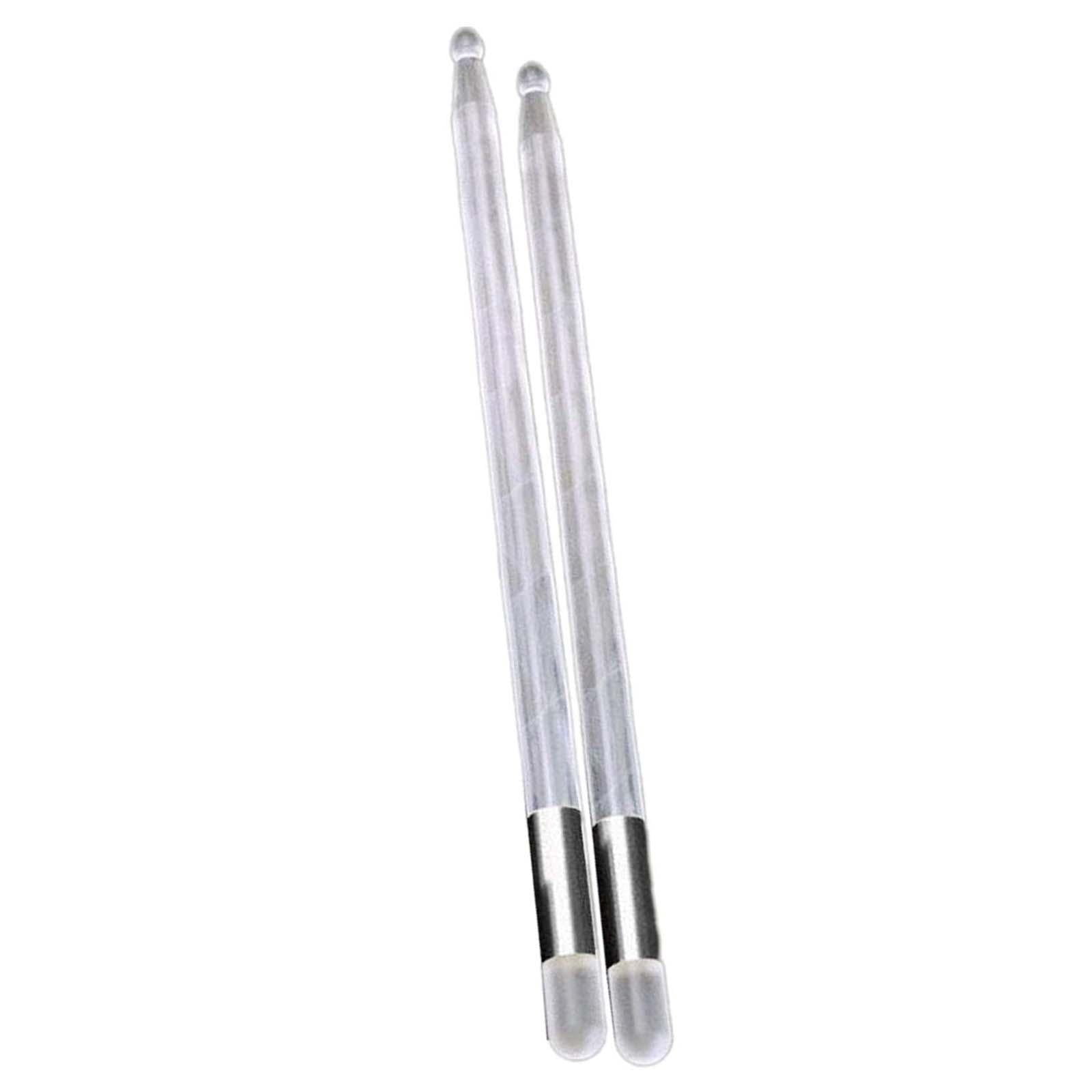 LeeQinersw 2Pcs Light up Drum Sticks 13 Color Changing Anti Drumsticks Portable Glow in The Silver