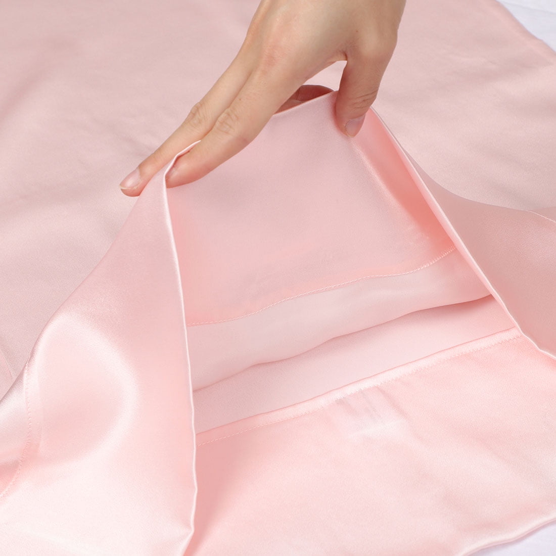 Unique Bargains 2-Pack 19 Momme 100% Silk Pillowcases Pink Standard