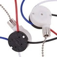 thumbnail image 2 of 4X Ceiling Fan Switch Kit 3 Speed 4 Wire, Zipper Speed Control Switch, ZE-208S Pull Wire Switch with Rope Silver, 2 of 7