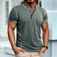 thumbnail image 4 of Camisetas de Corta para Hombre, Camisetas Informales de Algodón Estilo Henley, Camisetas Básicas de Verano Verde XL, 4 of 6