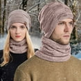 thumbnail image 2 of GHSOHS Hats Cowboy Hat Silk Bonnet Beanie Trucker Hat Men's and Women's Winter Knitted Fleece Windproof Hood Scarf Coif Winter Knit Hat Warm Hats for Adult Bucket Hats Pink Trapper Hats, 2 of 8