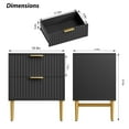 thumbnail image 5 of Glavbiku 2 Drawer Nightstand Set of 2,Wood Modern Black Bedside Storage with Golden Leg,Adult,23.5"H, 5 of 15