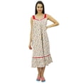 thumbnail image 1 of Bimba Robe de Nuit Mi-Mollet en Coton Sans Manches pour Allaitement, 1 of 9