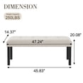 thumbnail image 4 of GZXS Beige Entryway Padded Seat, 47.24" End of Bed Bench for Bedroom, Indoor Upholstered Tufted Ottoman Bench with Rubber Wood Legs for Living Room, Mudroom, Hallway, 4 of 8