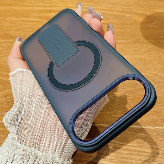 Dteck Magnetic Case for iPhone Air,Shockproof TPU PC Compatible with Mag Safe Anti-Slip Case Invisible Bracket Kickstand Translucent Matte Back Cover for iPhone Air,Darkblue