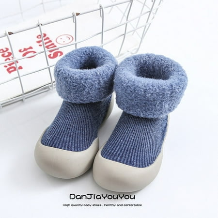 

QWZNDZGR 2022 Winter kids Cotton Shoes Thicken Toddler shoes Baby Boys Snow Footwear Soft-soled Warm Baby Girls toddler Boots 0-4 Years