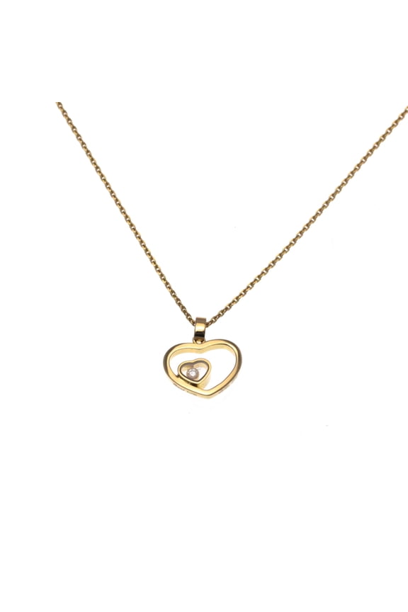 Pre-Owned Chopard Happy Heart Diamond Necklace 797482 Pink Gold (18K) Diamond... (Good)