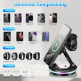 thumbnail image 3 of OWNTECH 20W 3-in-1 Wireless Charging Station Compatible with iPhone 16/15/14/Pro/Max, Apple Watch, AirPods Pro/4/3/2 - Fast Charger Pad with Night Light & Adapter Included (Black), 3 of 9